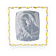 Madonna col Bambino lamina argento vetro e cristalli 30x30 cm s3