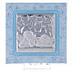 Picture double laminated silver and Murano glass Rafael's angels light blue 5x5 in s1