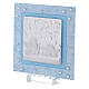 Picture double laminated silver and Murano glass Rafael's angels light blue 5x5 in s2