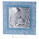 Picture double laminated silver and Murano glass Maternity light blue 5x5 in s1