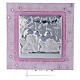 Cuadrito ángeles Rafael rosa bilaminado vidrio Murano 12x12 cm s1