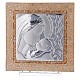 Amber-coloured Murano glass picture, Maternity, silver bi-laminate, 17x17 cm s1