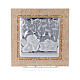Amber-coloured Murano glass picture, Raphael's angels, silver bi-laminate, 17x17 cm s1