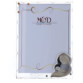 Porta-fotografia Maternidade estilizada prata bilaminada 19x14 cm