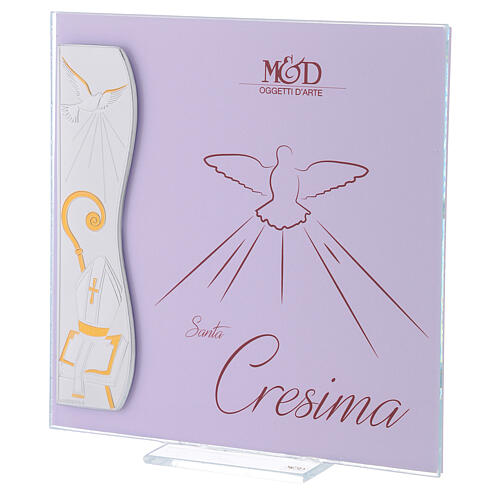 Confirmation picture frame pink silver foil 7x7 in 2