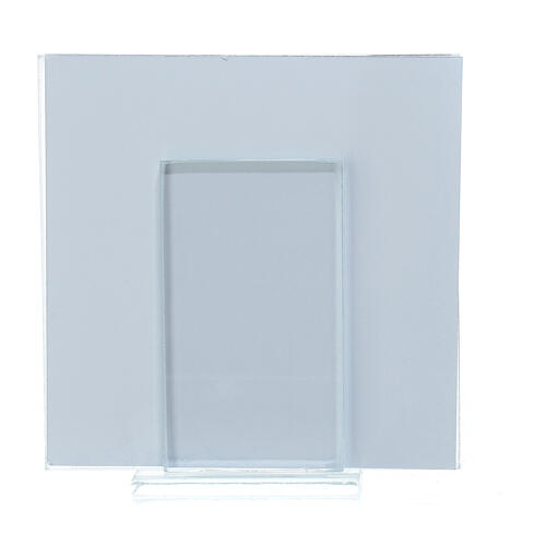 Photo frame 10x10 cm, Baptism gift idea, light blue, silver laminate 3