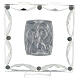 Cuadrito Sagrada Familia lámina plata y decoraciones cristal 7x7 cm s3