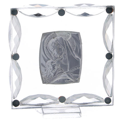 Macierzyństwo, Chrzest, obrazek 7x7 cm, kryształy dwukolorowe 3