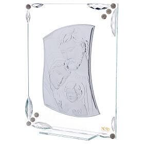 Cadre Sainte Famille argent bilaminé et cristaux 25x20 cm