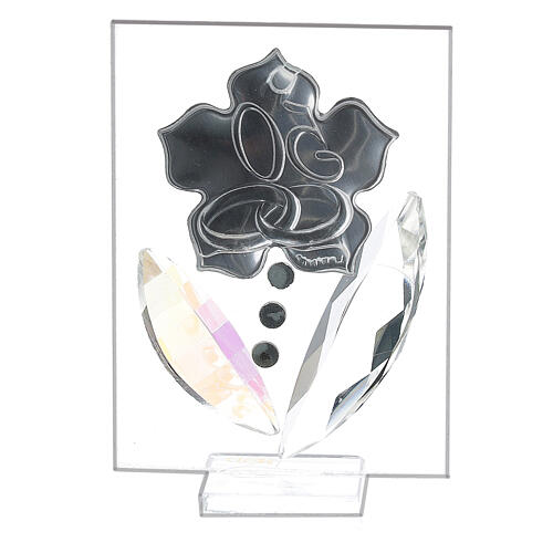 Bild zum 50. Hochzeitstag mit Silber-Laminat-Plakette, 10x5 cm 3