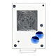 Quadretto bilaminato Sacra Famiglia fiorellini blu 10x5 cm s4