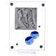 Quadretto Maternità bilaminato fiorellini blu 10x5 cm s3