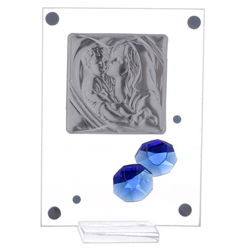 Picture Maternity double laminated silver blue flowers 4x2 in 3