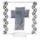 Glass picture cross double laminated silver Virgin Mary with Child 3x3 in s3