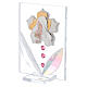 Quadretto Maternità bilaminato cristalli strass rosa 10x5 cm s2