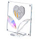 Cuadrito corazón Sagrada Familia pétalos cristal 7x7 cm s2