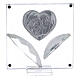 Cuadrito corazón Sagrada Familia pétalos cristal 7x7 cm s3