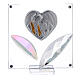 Picture heart Holy Family crystal leaves 3x3 in s1