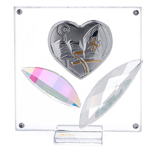 Picture heart Confirmation crystal petals 3x3 in 1