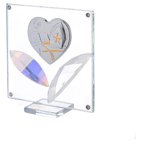 Picture heart Confirmation crystal petals 3x3 in 2