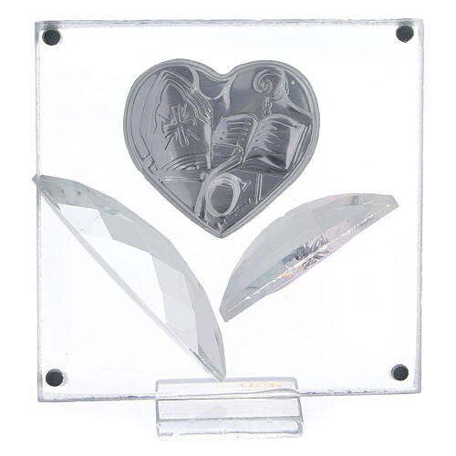 Picture heart Confirmation crystal petals 3x3 in 3