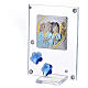 Picture Angels in prayer double laminated blue flowers 4x2 in s2