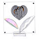 Picture silver foil heart and crystal leaves Maternity 3x3 in s1