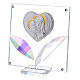 Picture silver foil heart and crystal leaves Maternity 3x3 in s2