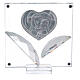 Picture silver foil heart and crystal leaves Maternity 3x3 in s3