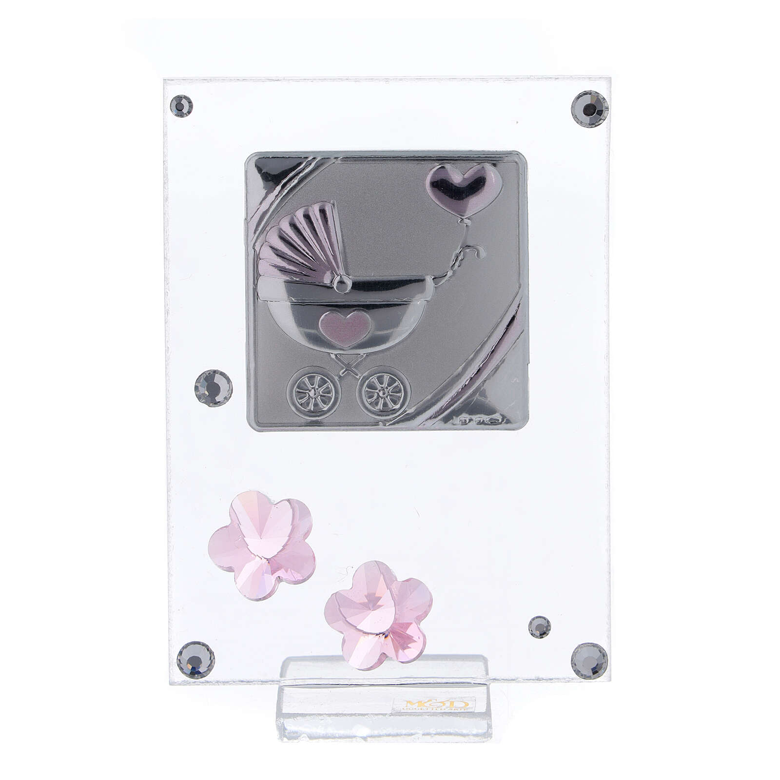 poussette rose strass