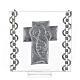 Enfeite cruz prata bilaminada Sagrada Família e strass 7x7 cm s3