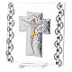 Glass picture with bi-laminate cross, stylised Body of Christ, 7x7 cm s2