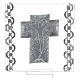 Glass picture with bi-laminate cross, stylised Body of Christ, 7x7 cm s3