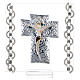 Picture Cross double laminated silver Christ and rhinestones 3x3 in s1