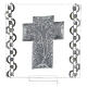 Picture Cross double laminated silver Christ and rhinestones 3x3 in s3