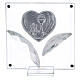 Picture silver foil heart and crystal leaves Holy Communion 3x3 in s3