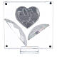 Picture silver foil heart and crystal leaves Golden wedding 3x3 in s3