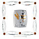 Communion symbols, picture with strass and amber rhinestones, 7x7 cm s1