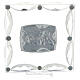 Square glass picture Angels white rhinestones 3x3 in s3