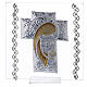 Glass ornament, cross with Maternity, bi-laminate and rhinestones, 12x12 cm s1