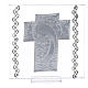 Cadre croix argent bilaminé et strass Maternité 12x12 cm s3