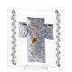Picture Crucifix double laminated silver and rhinestones 5x5 in s1