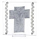 Picture Crucifix double laminated silver and rhinestones 5x5 in s3