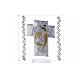 Glass ornament, cross with Holy Family, bi-laminate and rhinestones, 12x12 cm s1