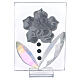 Glass picture blue flower Silver wedding doule laminated silver 4x2 in s3