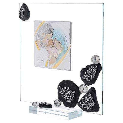 Holy Family picture in glass and slate 2