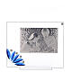 Glass picture Holy Family and blue flower s1