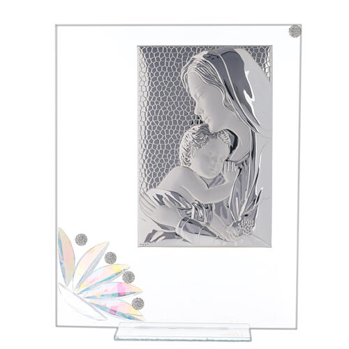 Cuadrito vidrio maternidad pétalos flores matices 1