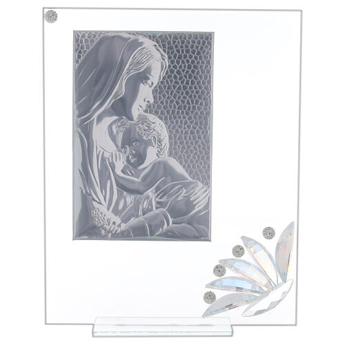 Cuadrito vidrio maternidad pétalos flores matices 3