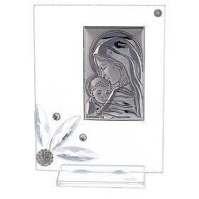 Glass picture for birth with rhinestones